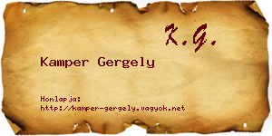 Kamper Gergely névjegykártya